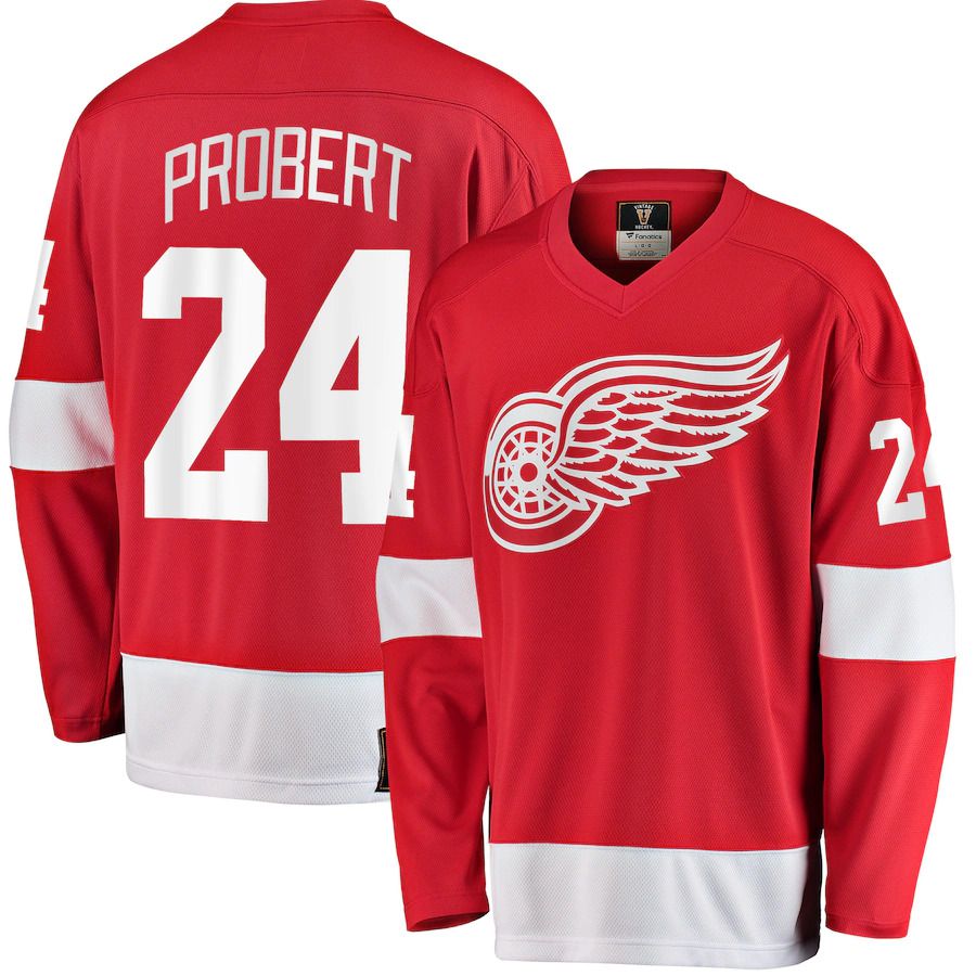Men Detroit Red Wings #24 Bob Probert Fanatics Branded Red Premier Breakaway Retired Player NHL Jersey->detroit red wings->NHL Jersey